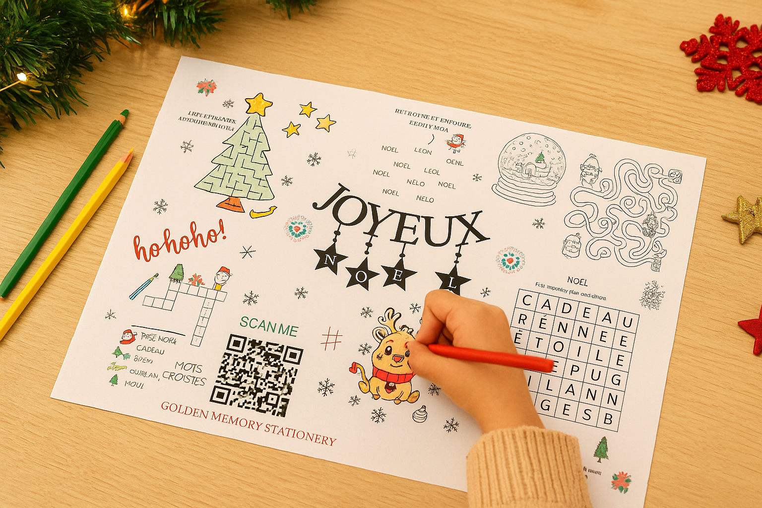 🎄Mon set de table Noël - Jeu & coloriage à imprimer ( OFFERT )🎁